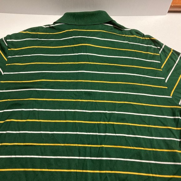 Ralph Lauren Polo Green & Yellow Striped Men's Golf Shirt Size Large 100% Cotton - Picture 3 of 6